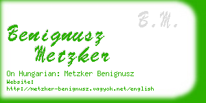 benignusz metzker business card